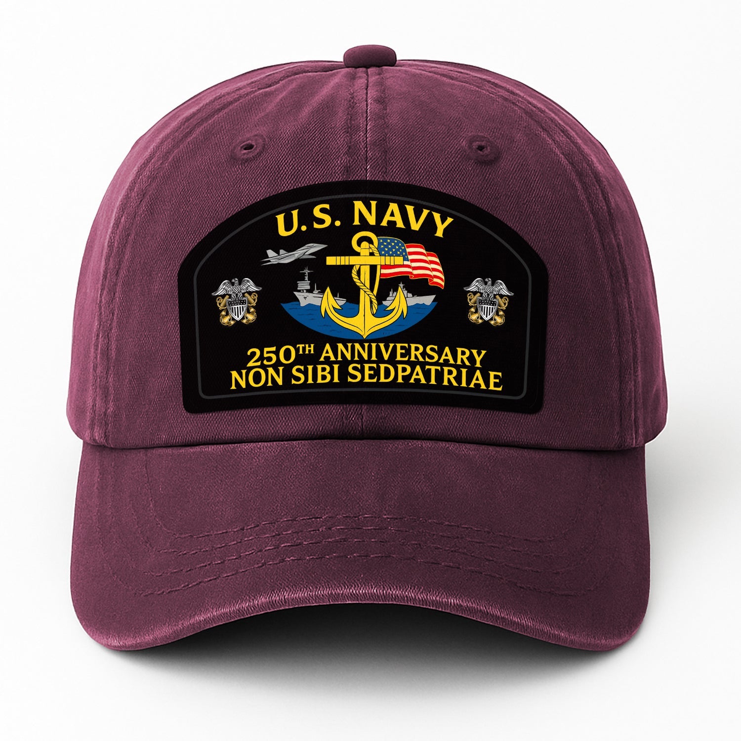 Custom Ranks US Navy Premium Washed Denim Cap DC010