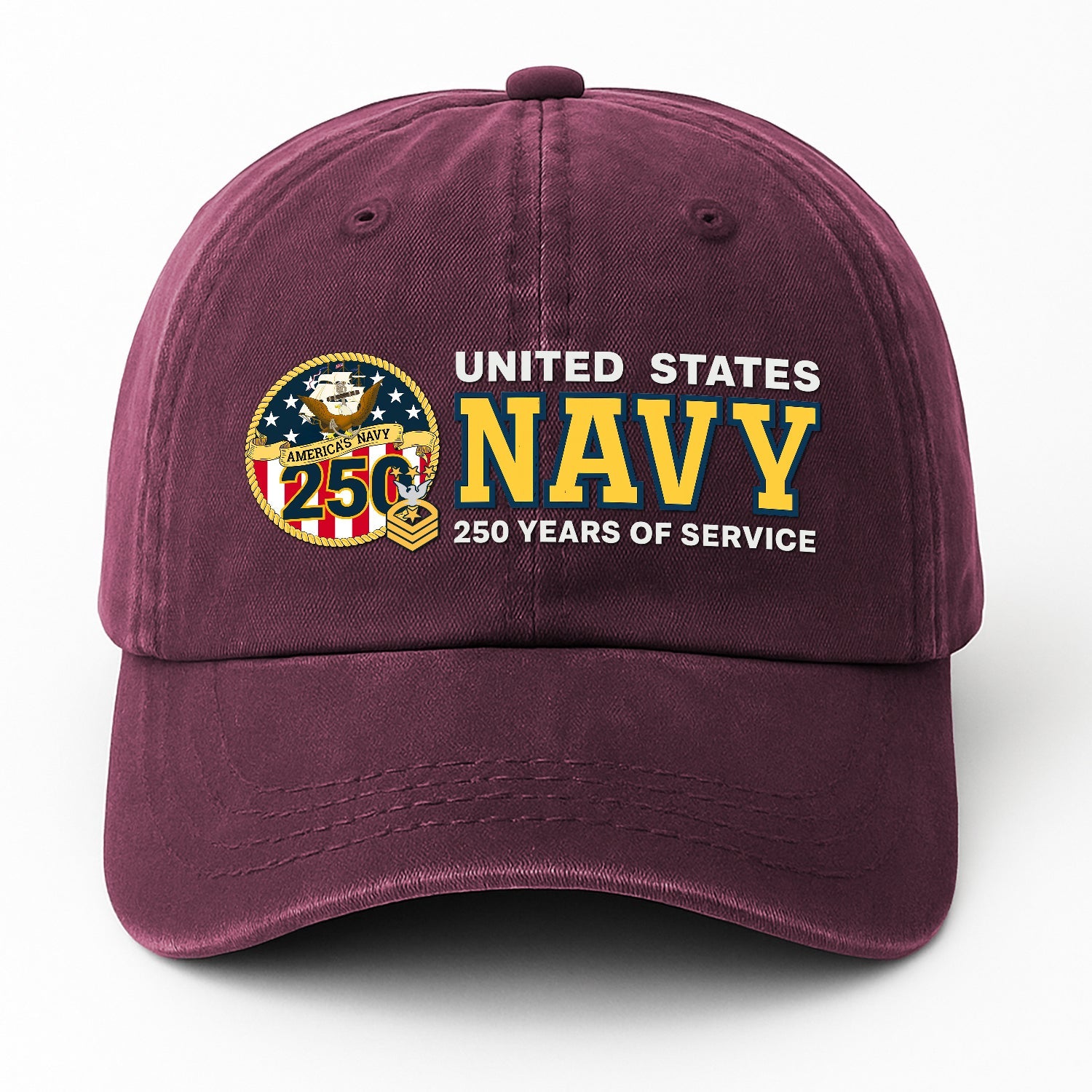 Custom Ranks US Navy Premium Washed Denim Cap DC011