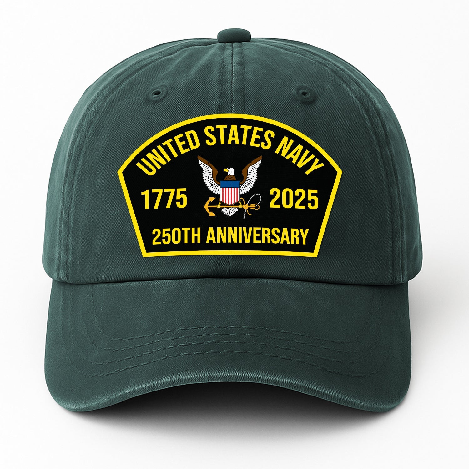 Custom Ranks US Navy Premium Washed Denim Cap DC008