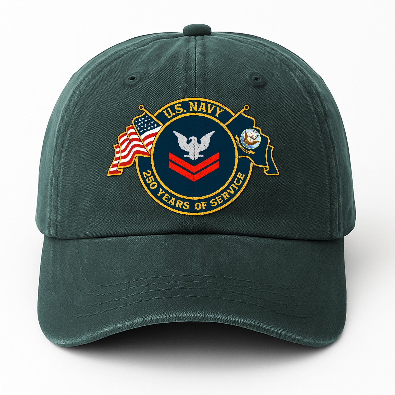 Custom Ranks US Navy Premium Washed Denim Cap DC012