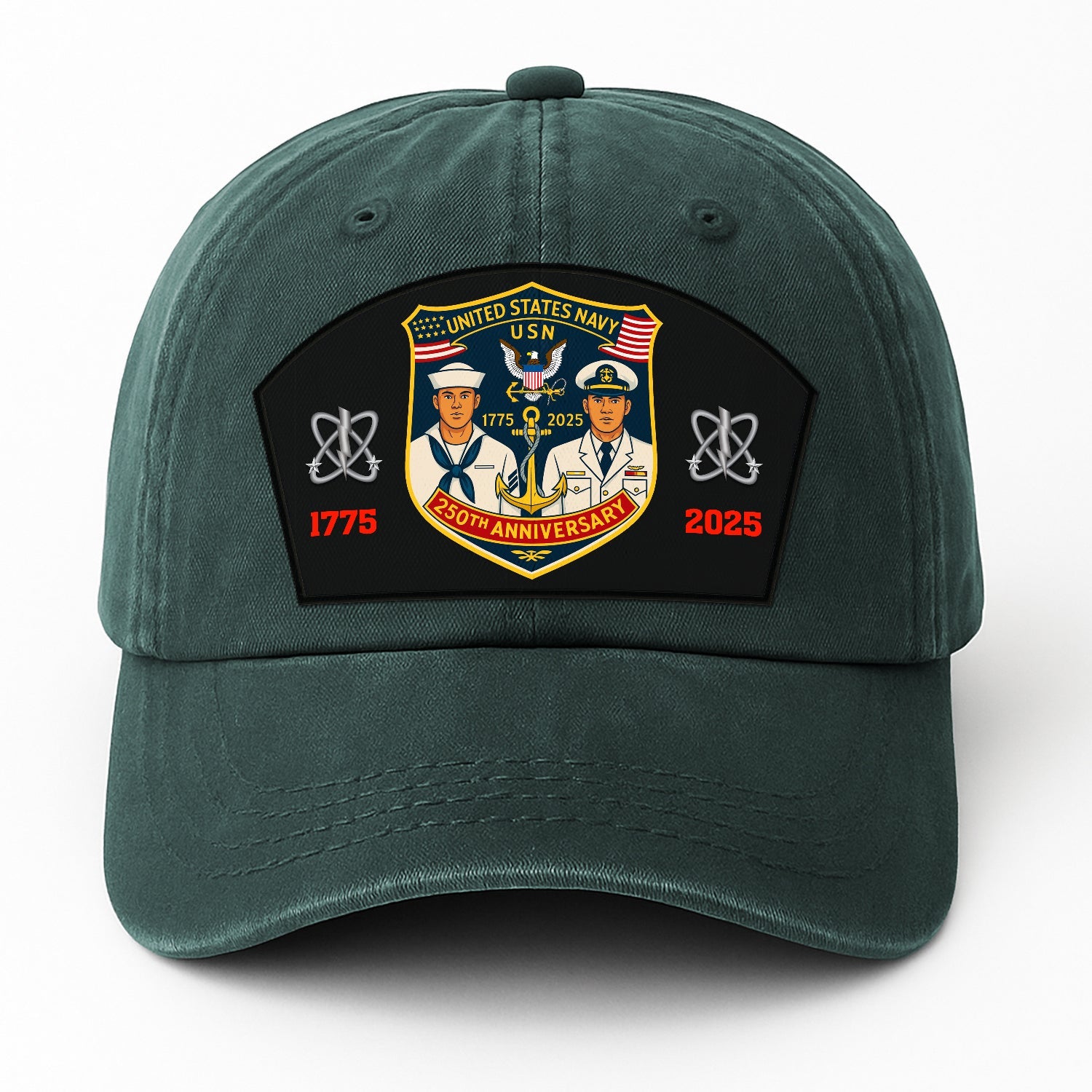 Custom Ranks US Navy Premium Washed Denim Cap DC014