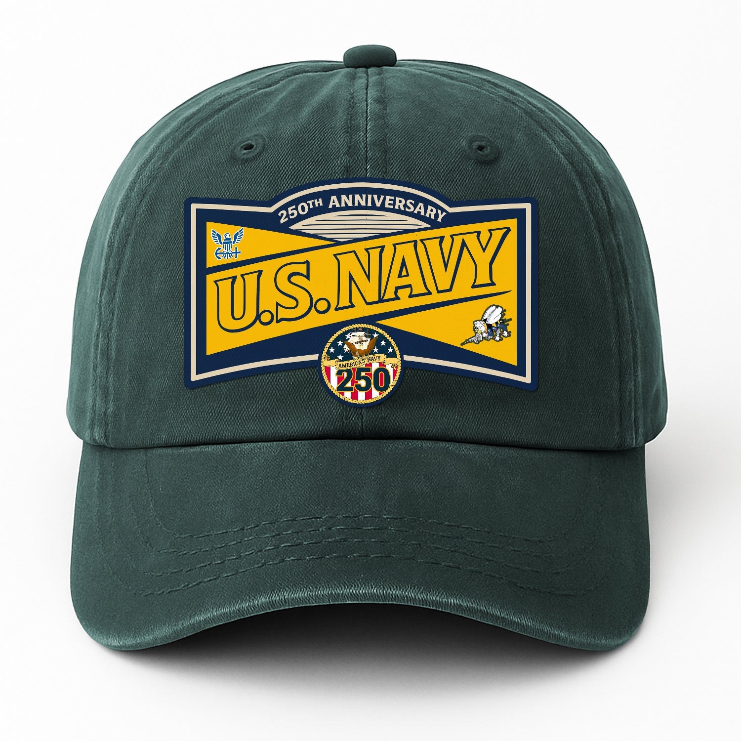Custom Ranks US Navy Premium Washed Denim Cap DC016