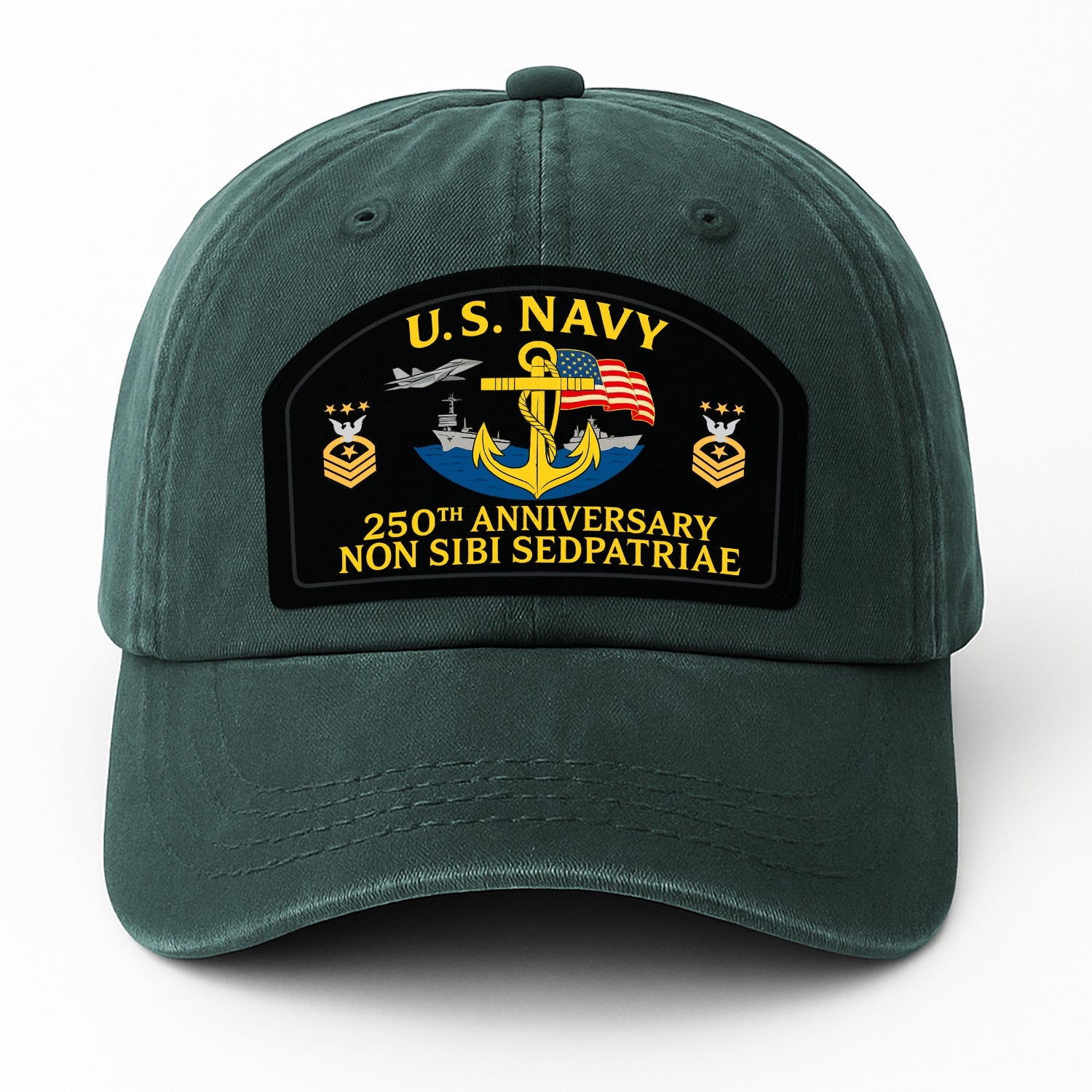 Custom Ranks US Navy Premium Washed Denim Cap DC010