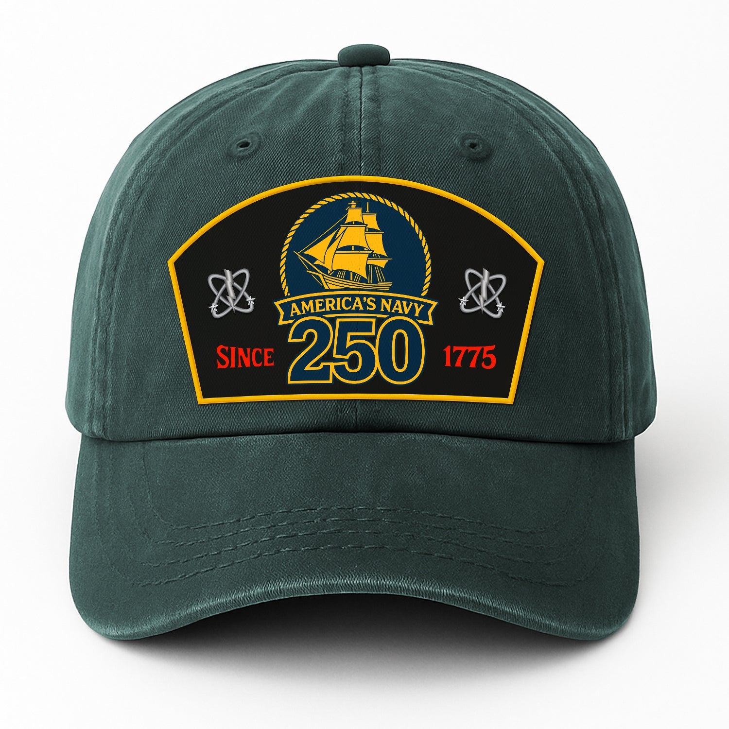 Custom Ranks US Navy Premium Washed Denim Cap DC015