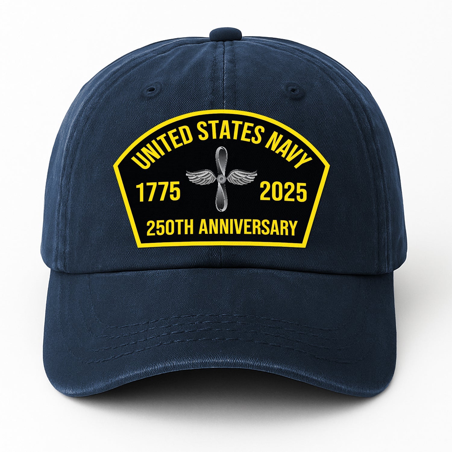 Custom Ranks US Navy Premium Washed Denim Cap DC008