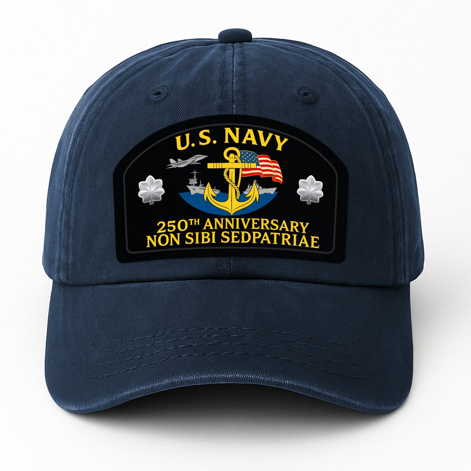 Custom Ranks US Navy Premium Washed Denim Cap DC010