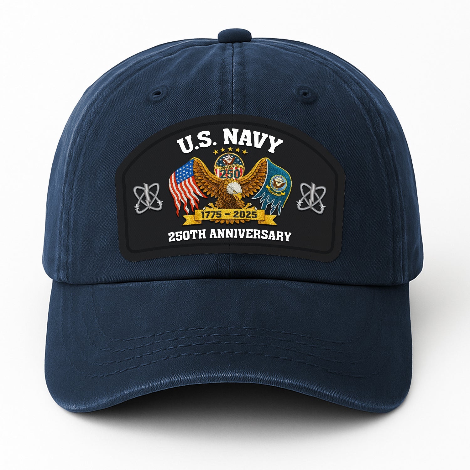 Custom Ranks US Navy Premium Washed Denim Cap DC009