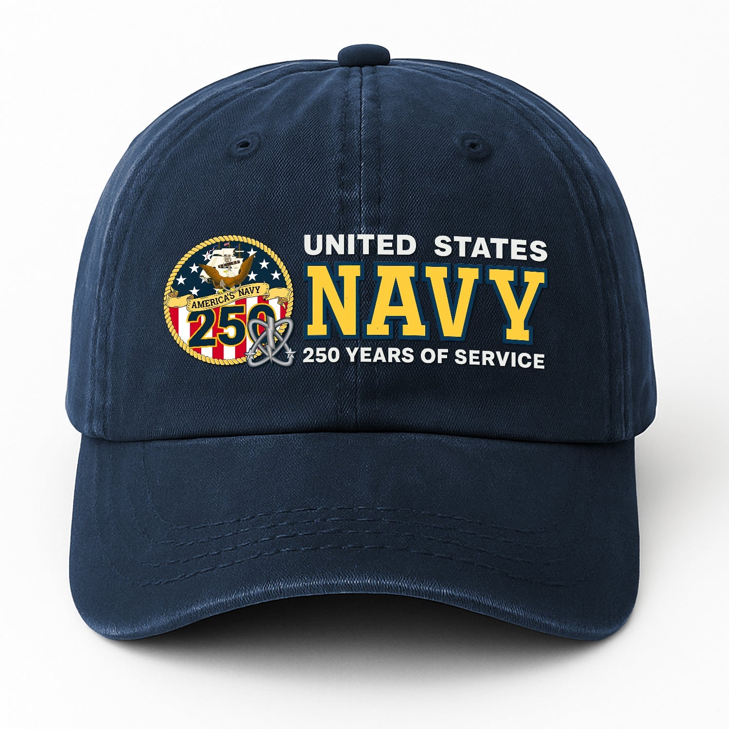 Custom Ranks US Navy Premium Washed Denim Cap DC011