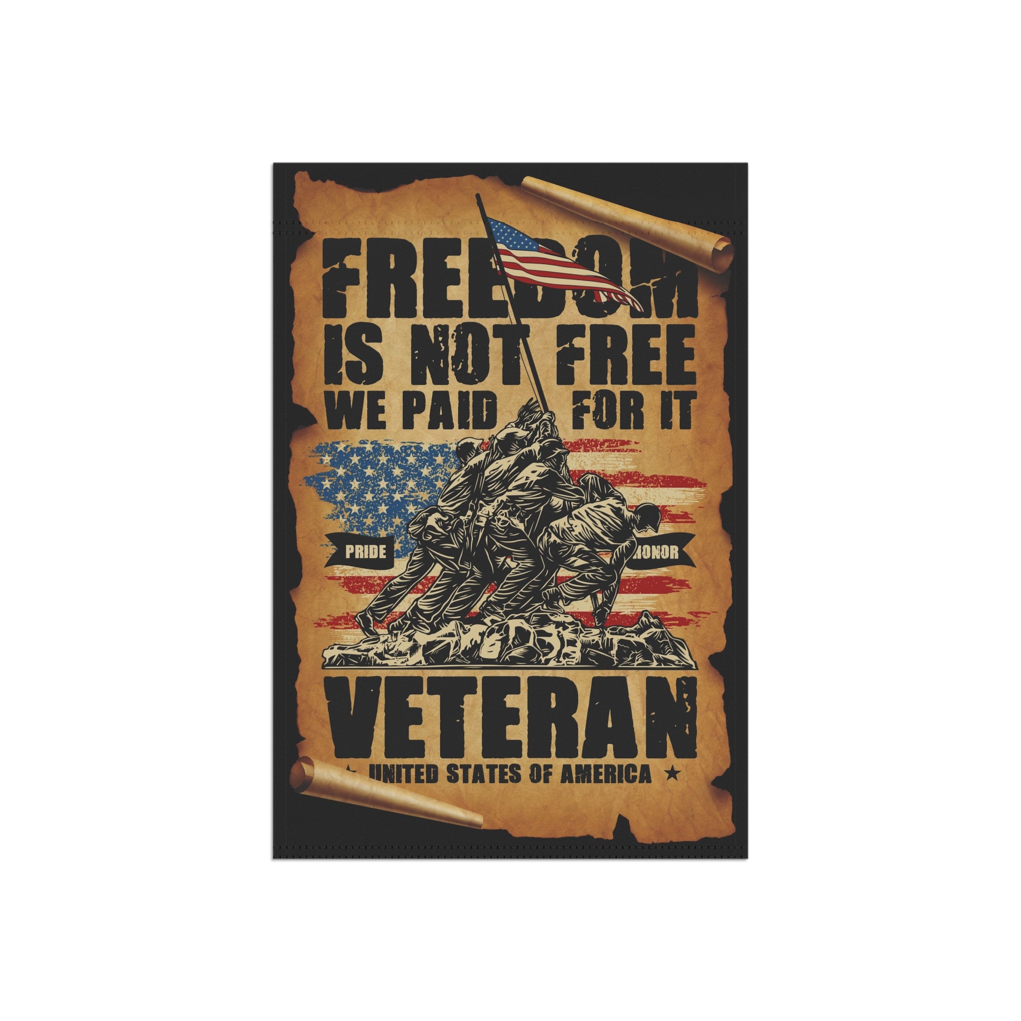 Freedom Is Not Free, We Paid For It Garden Banner - Patriotic Outdoor Decor, Celebrate Service & Sacrifice