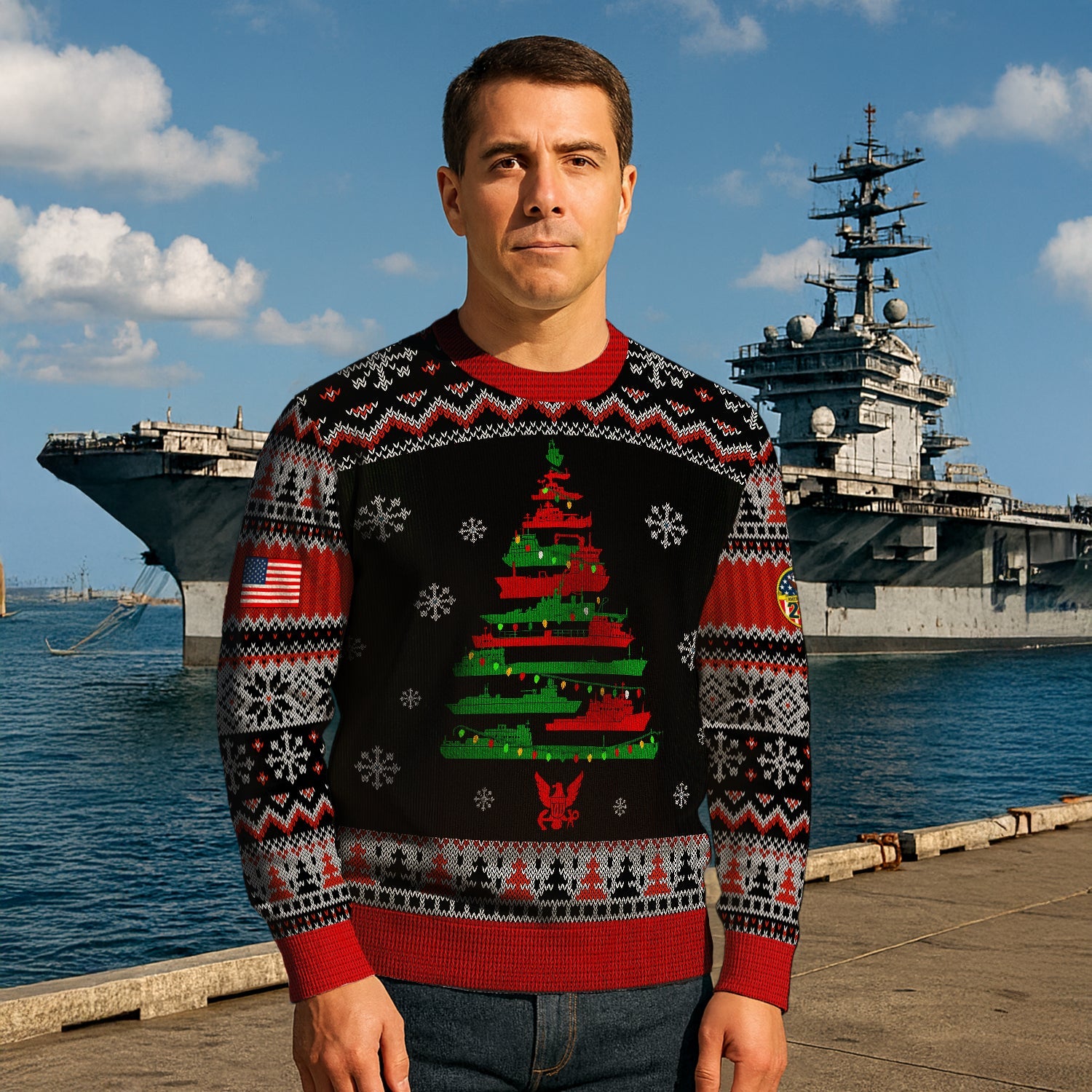 America's Navy 250 Christmas Ugly Sweater