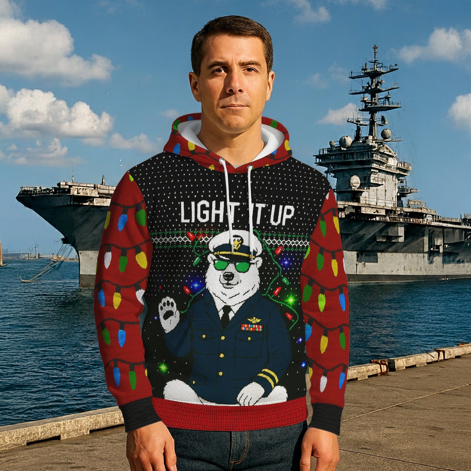 US Navy Light It Up Hoodie 3D All Over Print