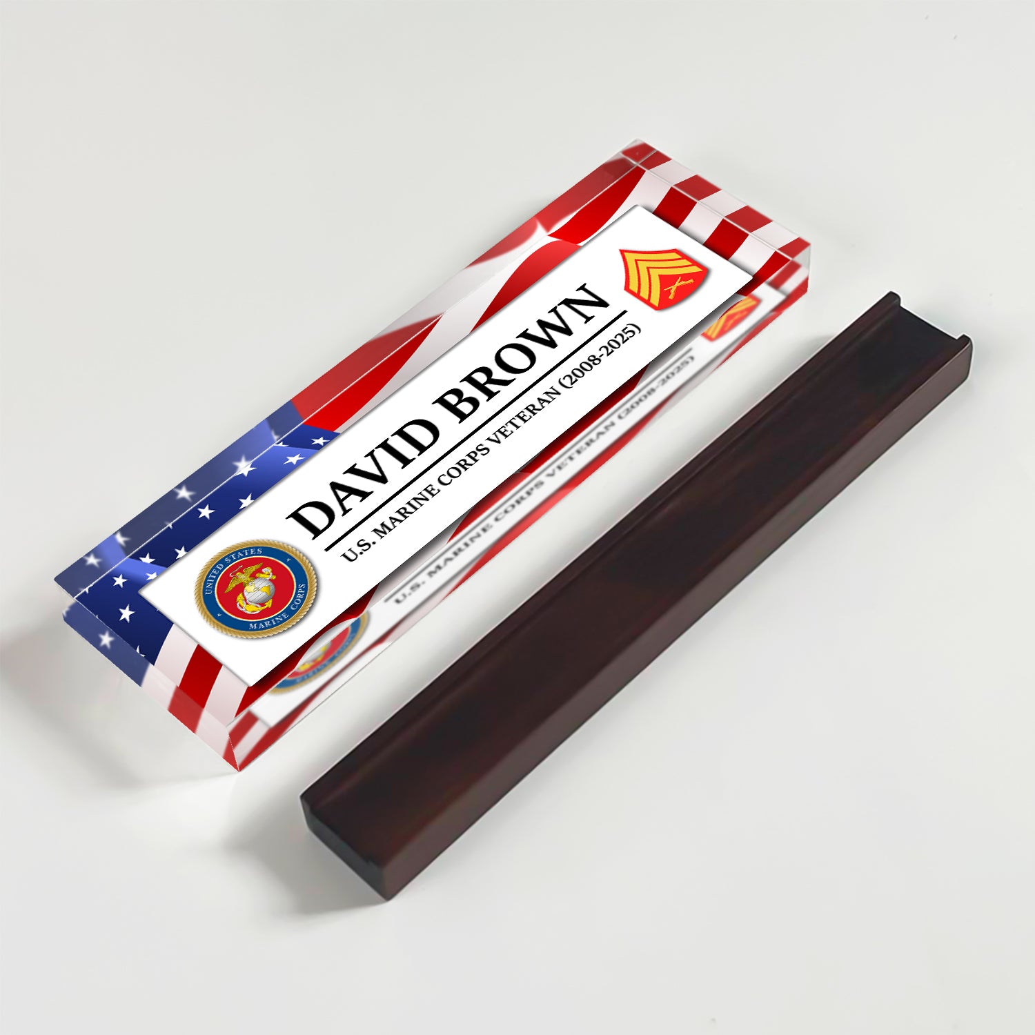Custom Desk Acrylic Plaque -  Nameplate Gift for MARlNES