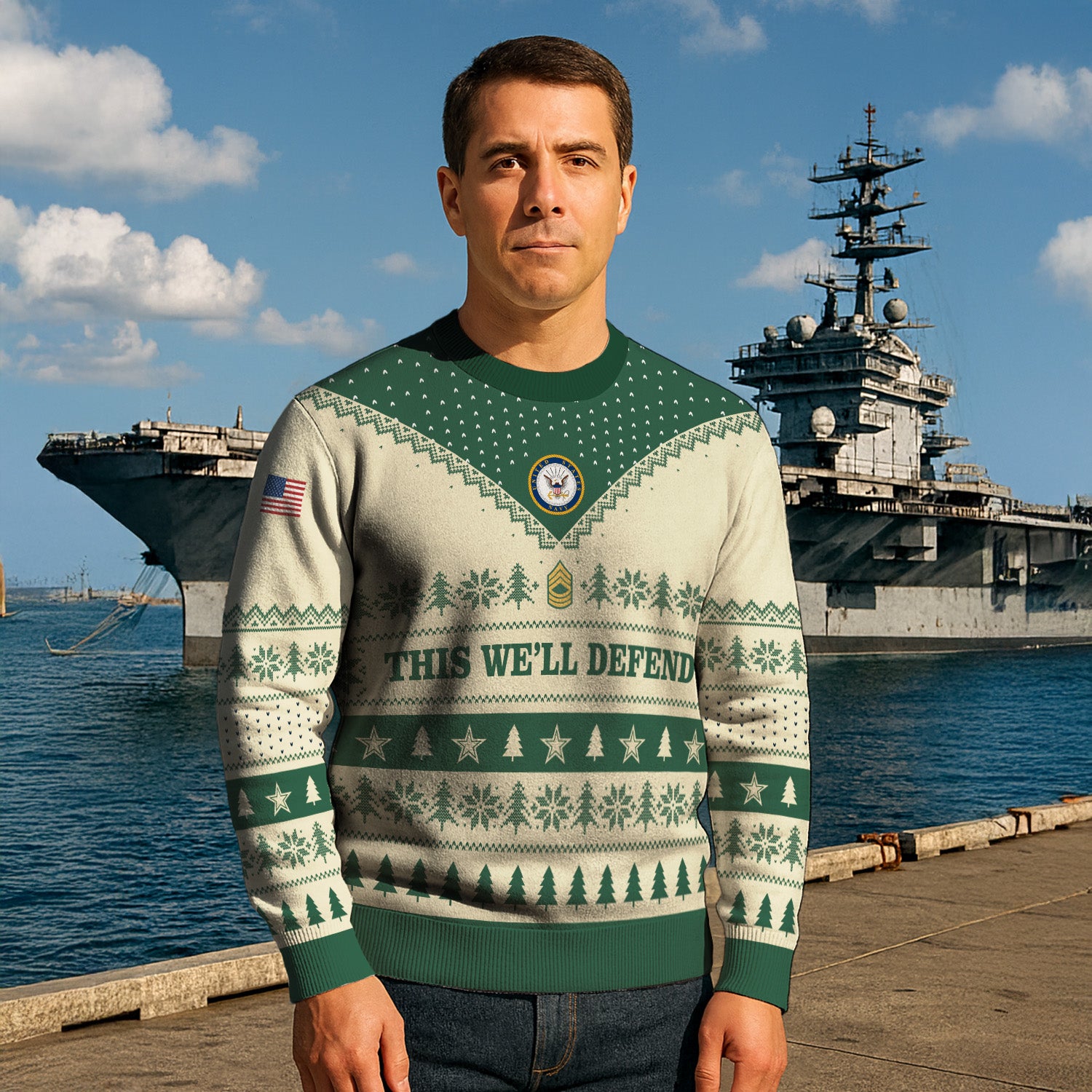 Custom Ranks US Army Ugly Christmas Sweater for Women Men TUST05