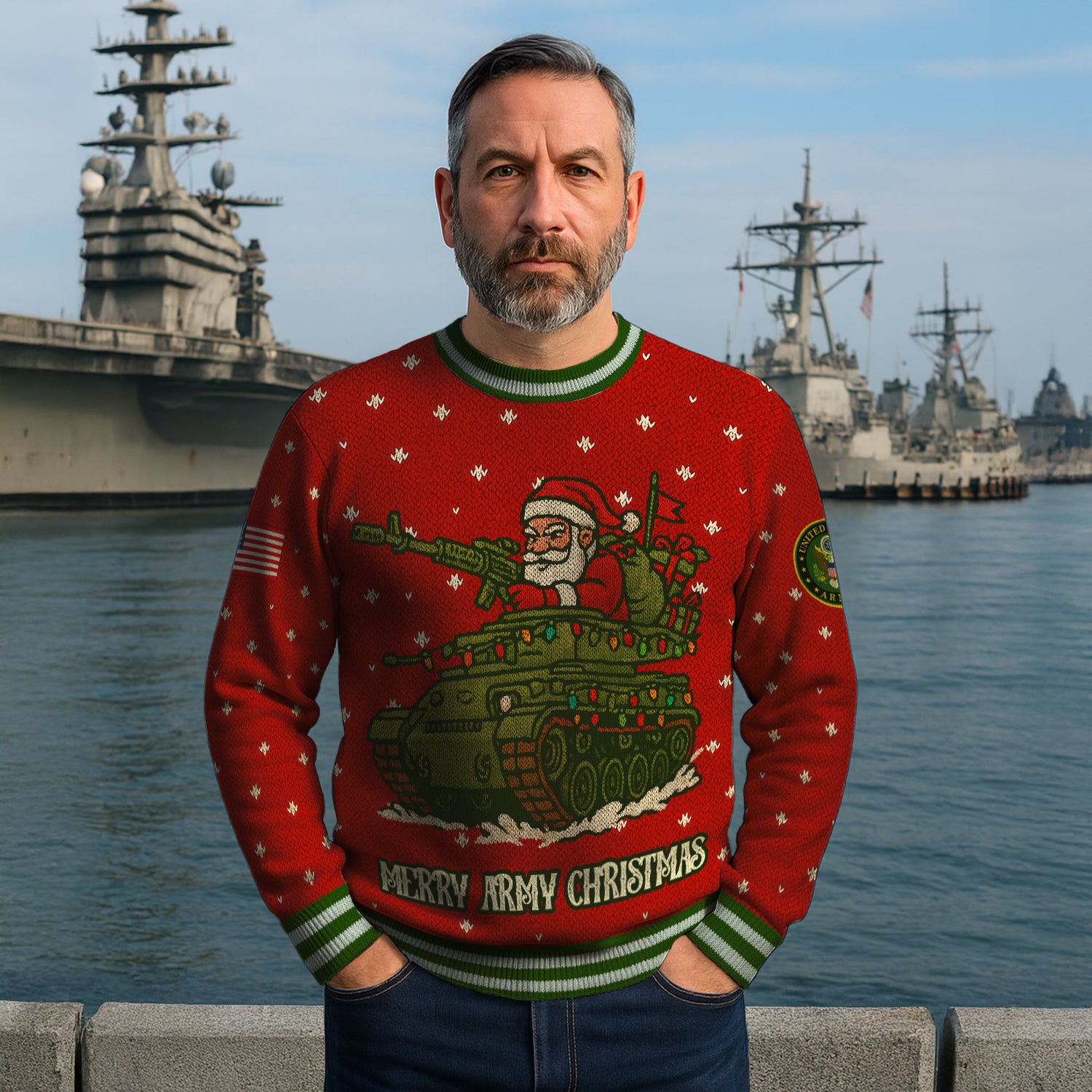 Merry Army Christmas Ugly Christmas Sweater