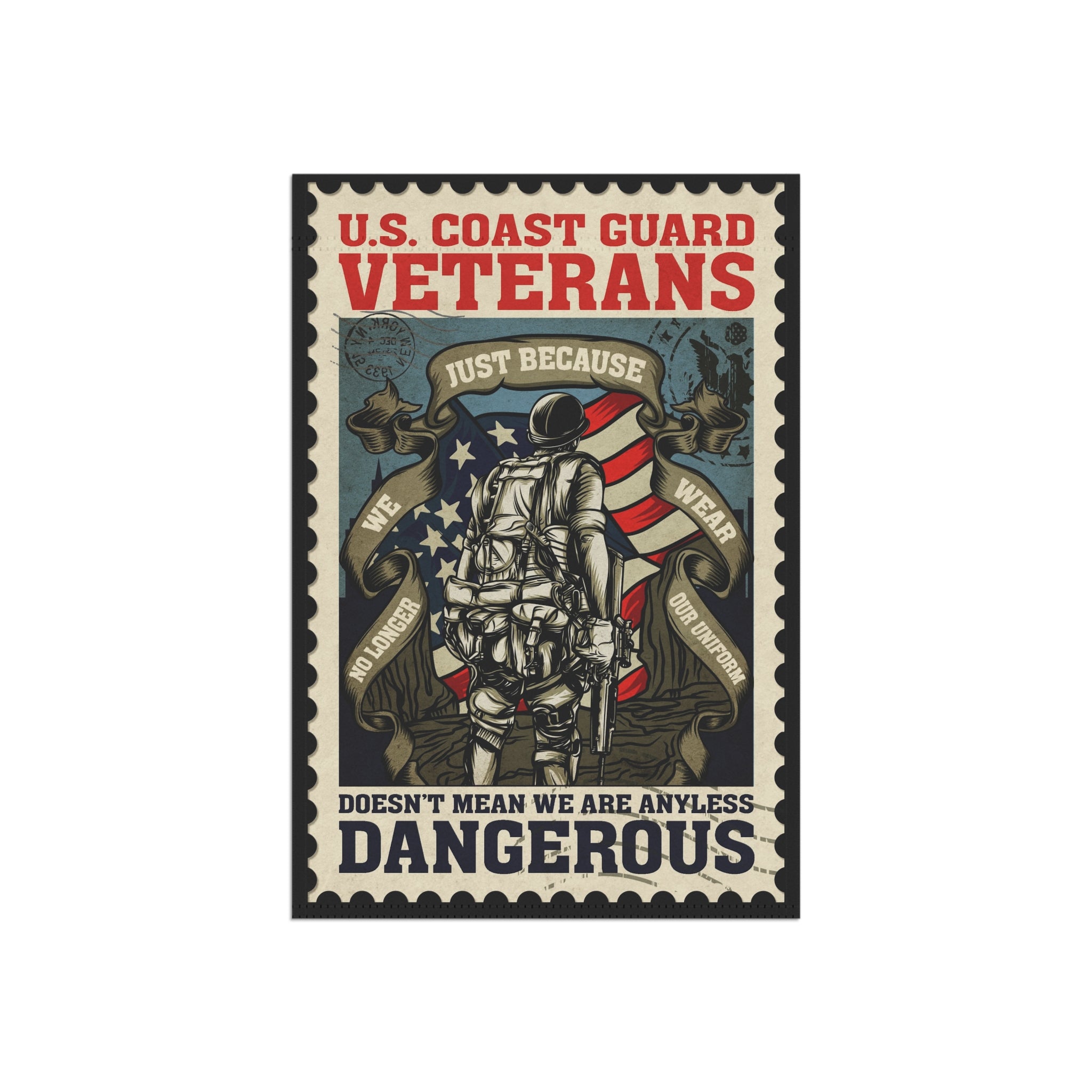 U.S. Coast Guard Veterans Garden Banner - Patriotic Outdoor Decor, Celebrate Service & Sacrifice