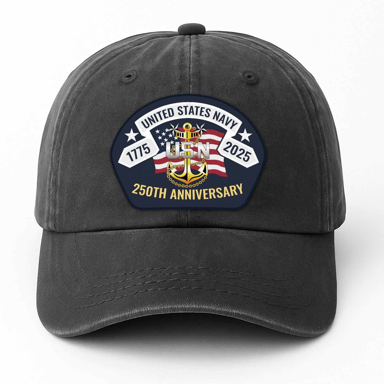 Custom Ranks US Navy US Navy Premium Washed Denim Cap DC29
