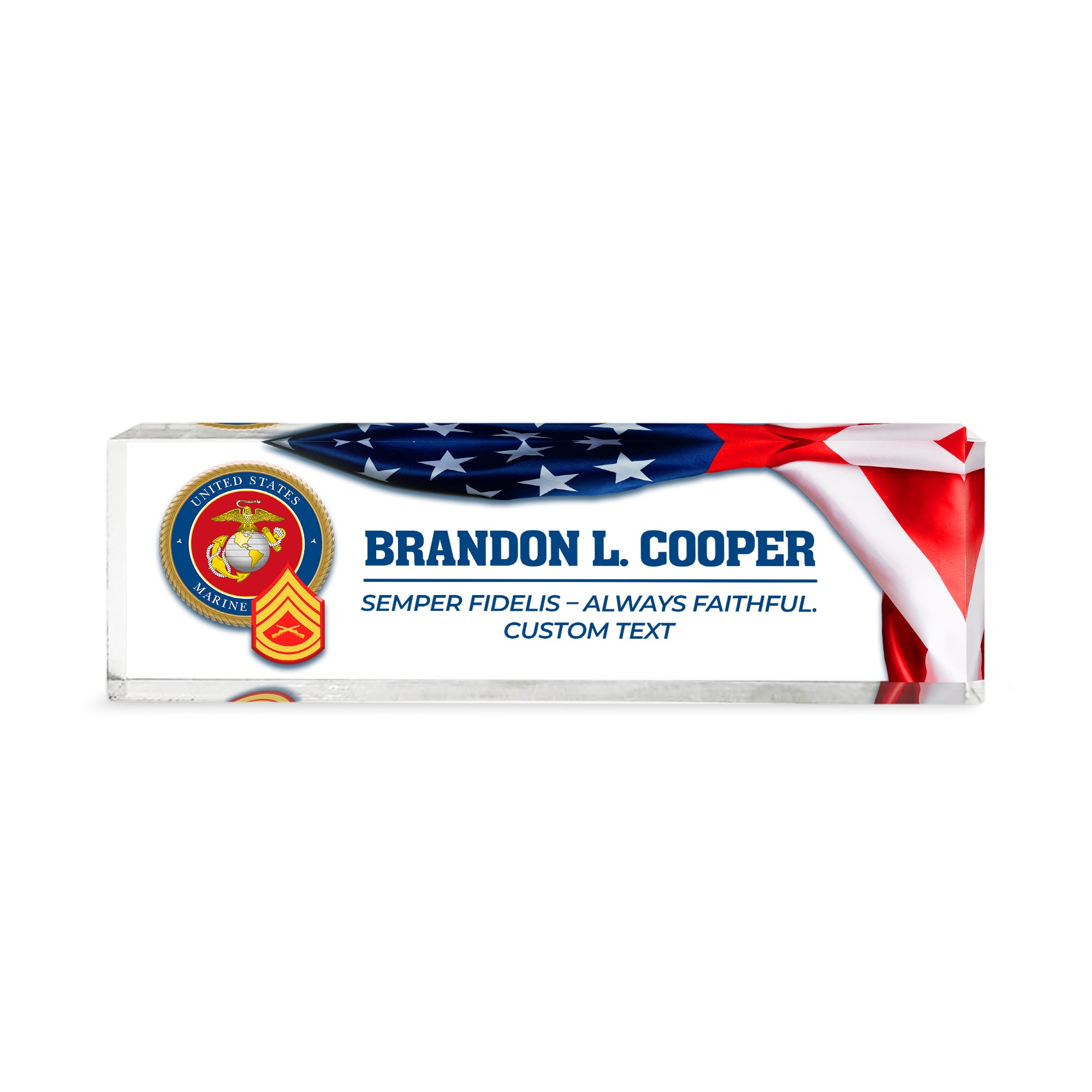 Personalized USMC Acrylic Desk Plaque – Service Recognition Gift