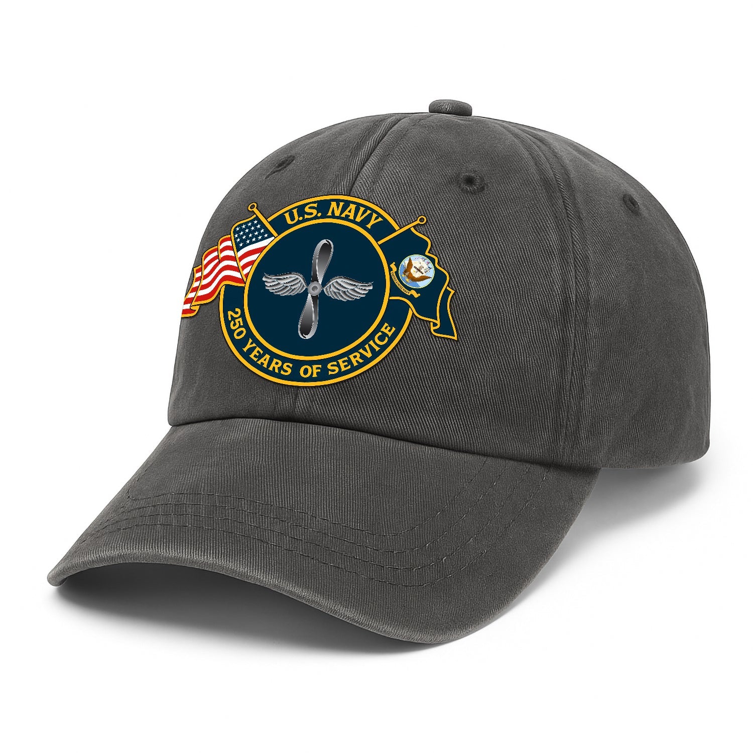 Custom Ranks US Navy Premium Washed Denim Cap DC012