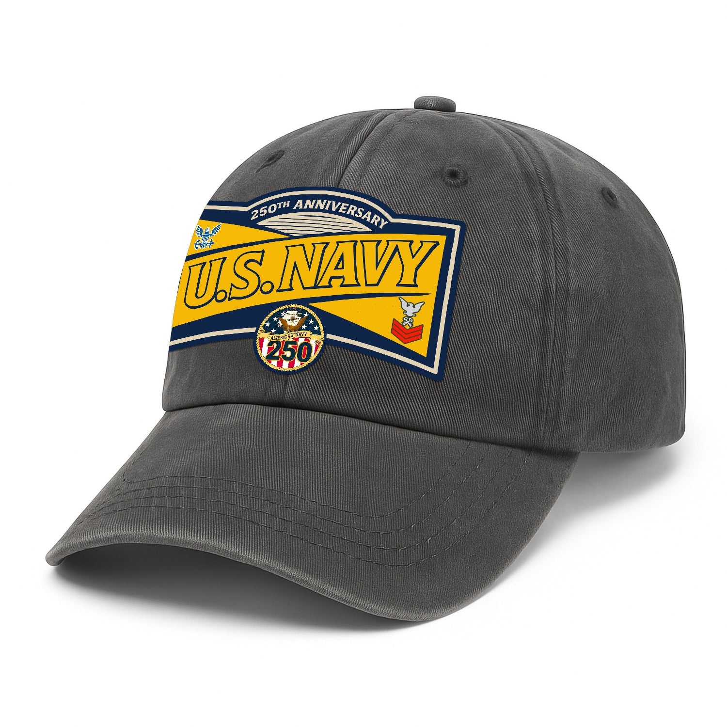 Custom Ranks US Navy Premium Washed Denim Cap DC016
