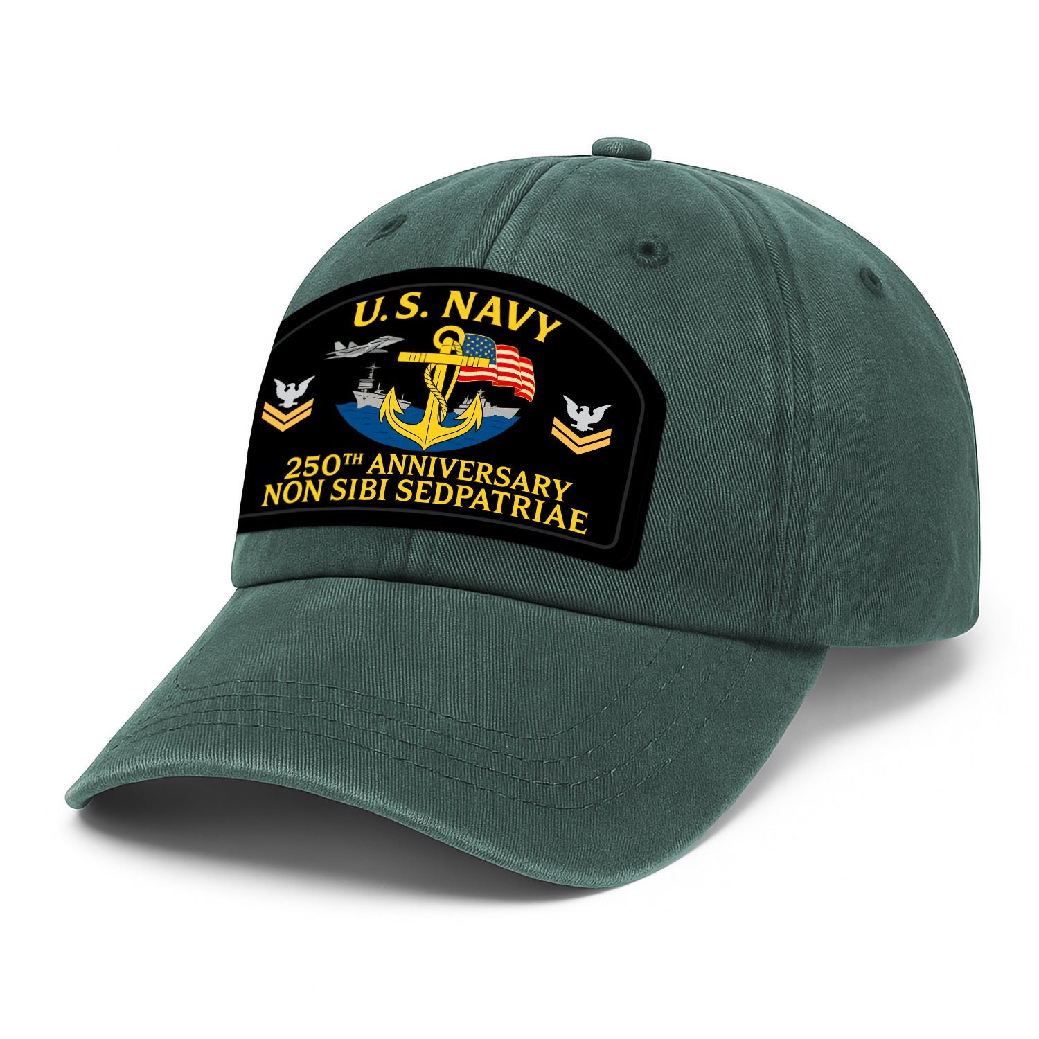 Custom Ranks US Navy Premium Washed Denim Cap DC010