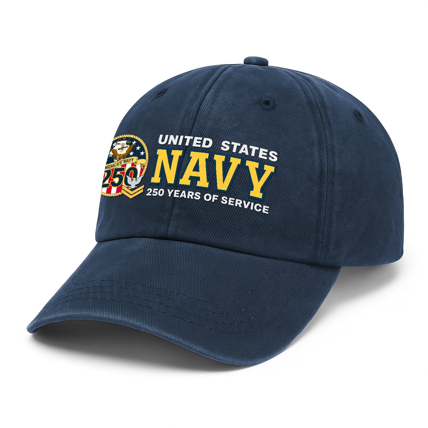Custom Ranks US Navy Premium Washed Denim Cap DC011