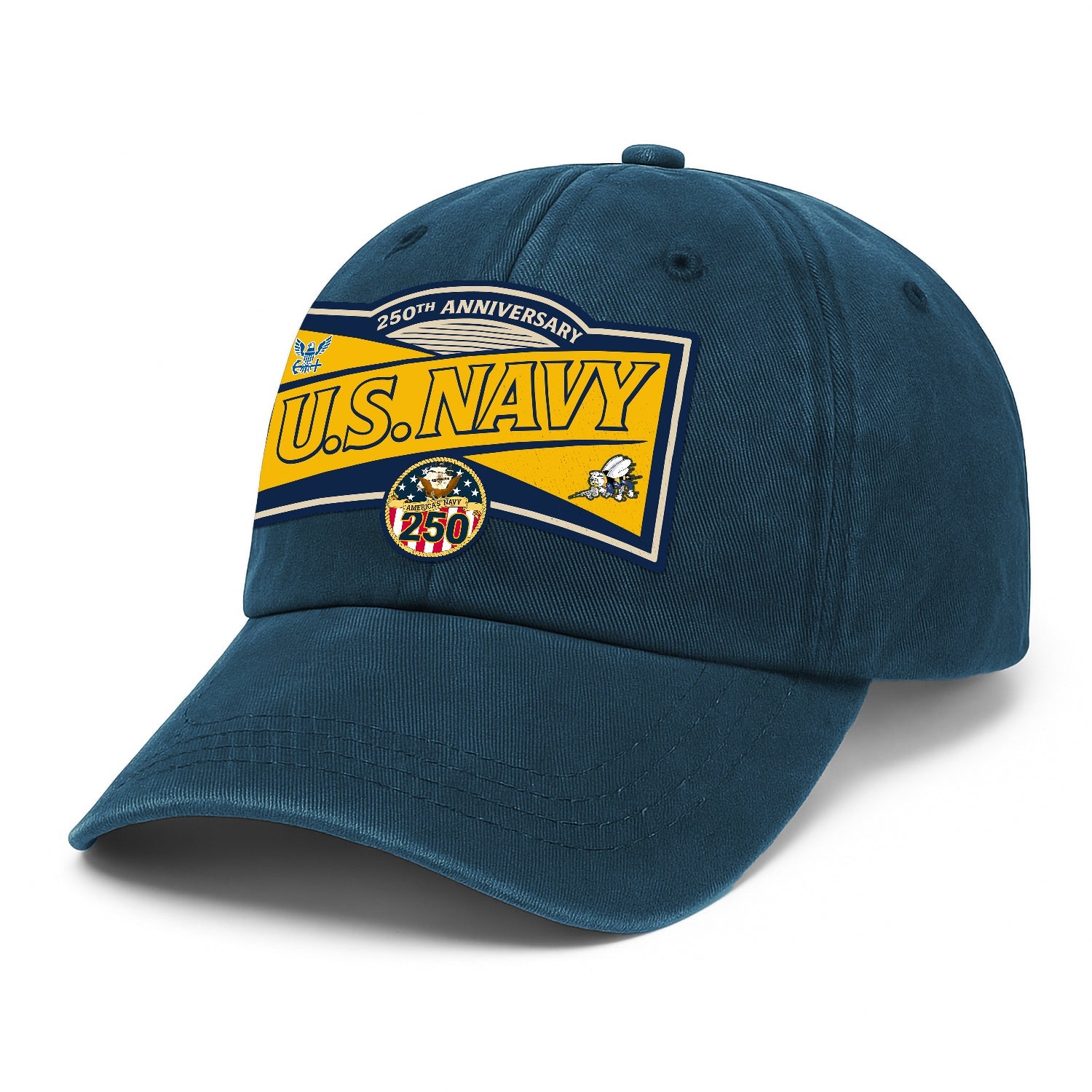 Custom Ranks US Navy Premium Washed Denim Cap DC016