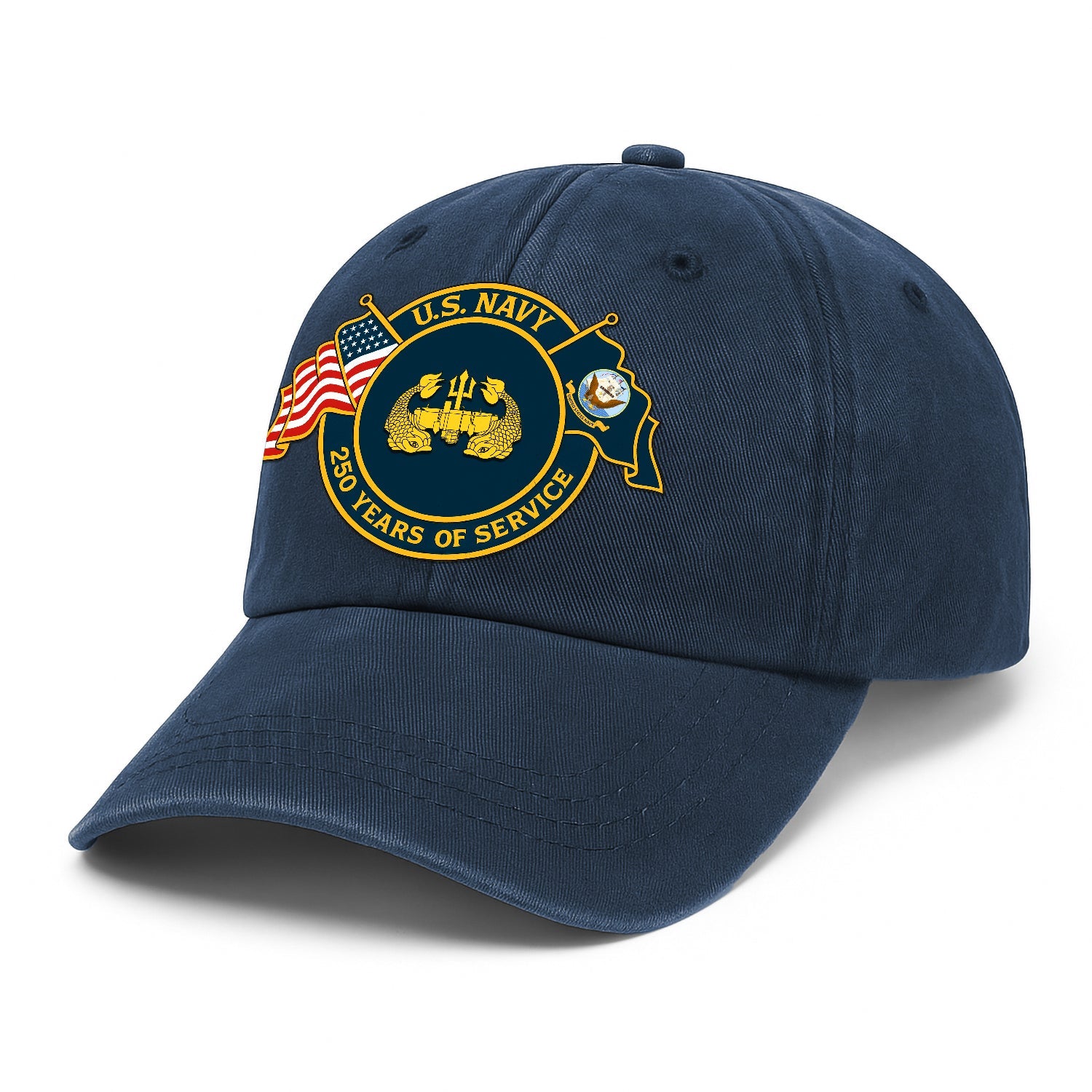 Custom Ranks US Navy Premium Washed Denim Cap DC012
