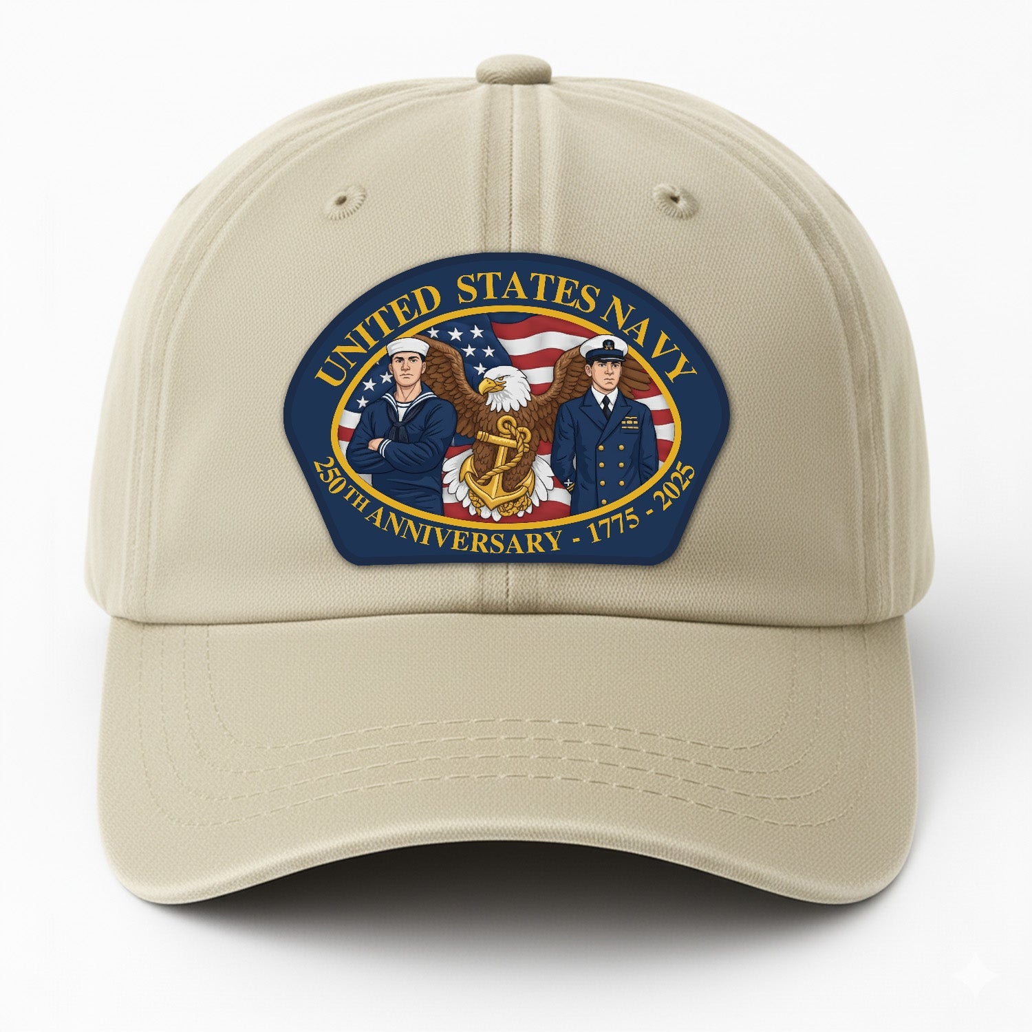 United Stetes Navy 250th Anivesary US Navy Premium Washed Denim Cap