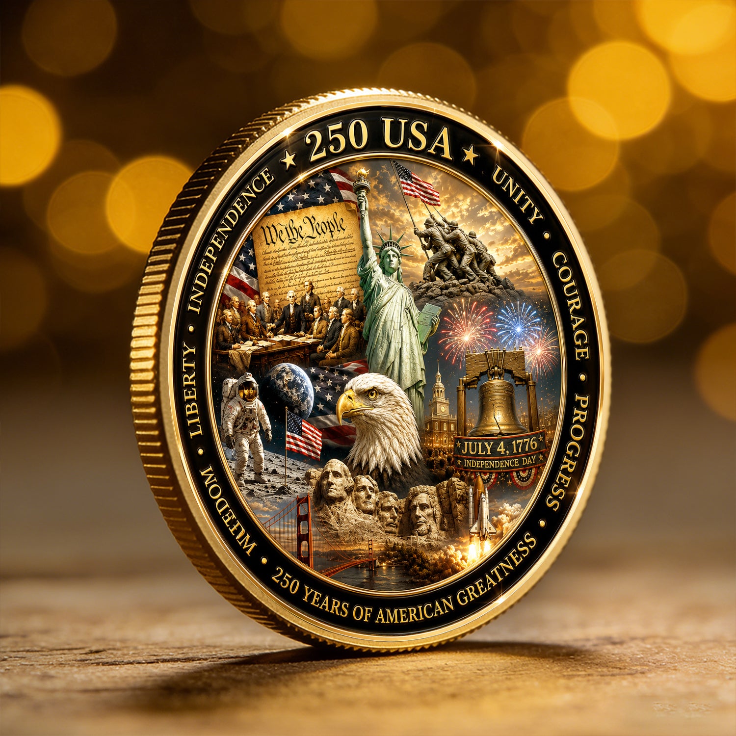 250 USA Years Of American Greatness Challenge Coin