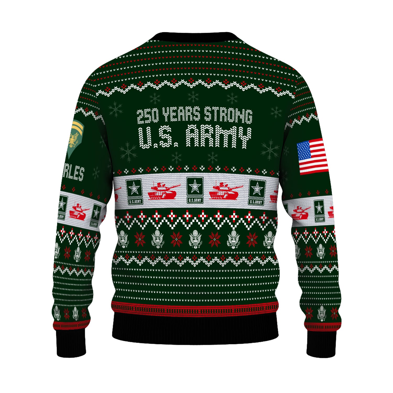 Custom Ranks And Text US Army Ugly Christmas Sweater for Women Men JUST03
