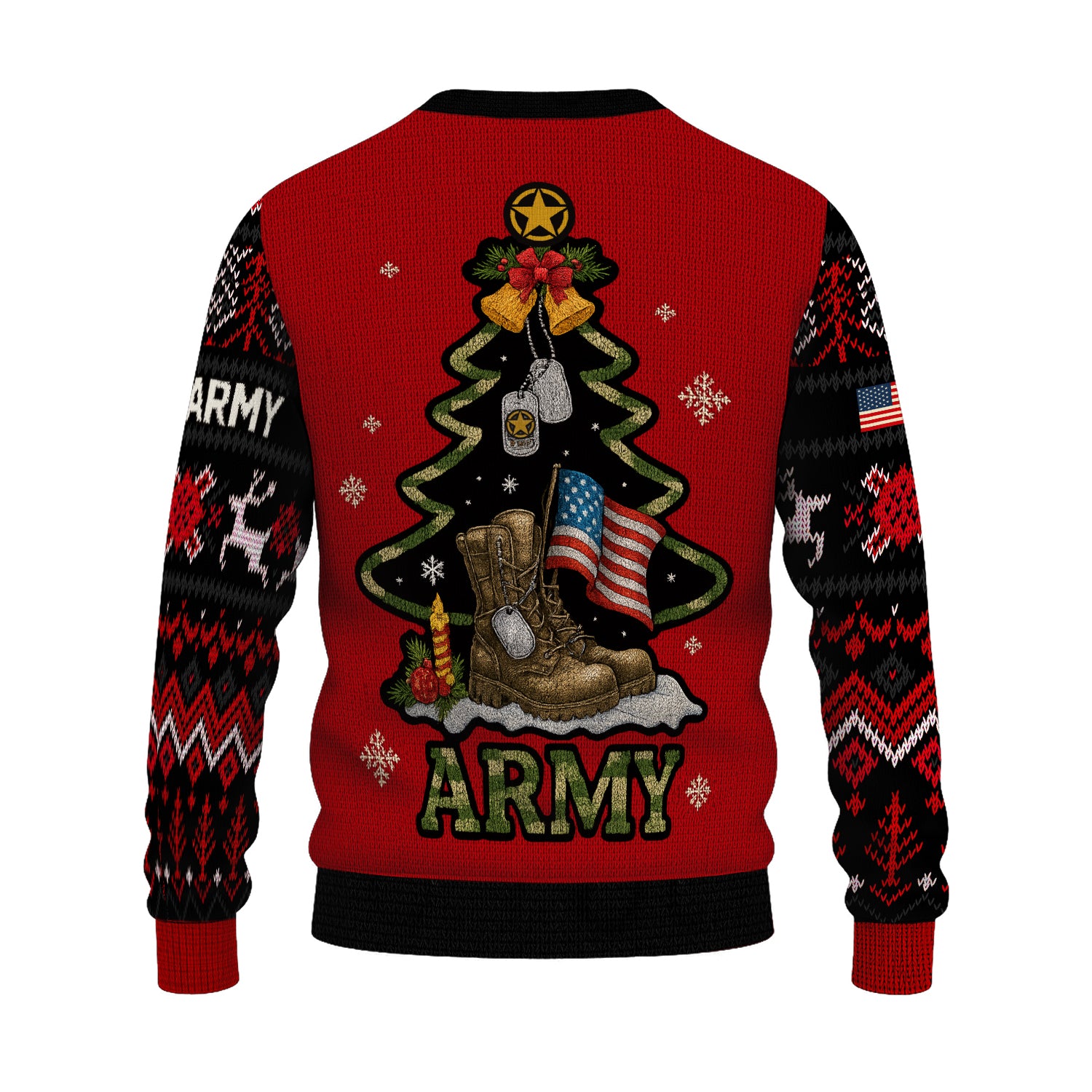 US Army Santa Cloud Soldier Ugly Christmas Sweater