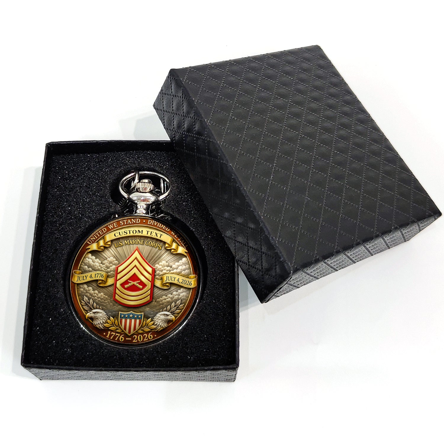 Personalized USMC Veteran Pocket Watch Custom Gift