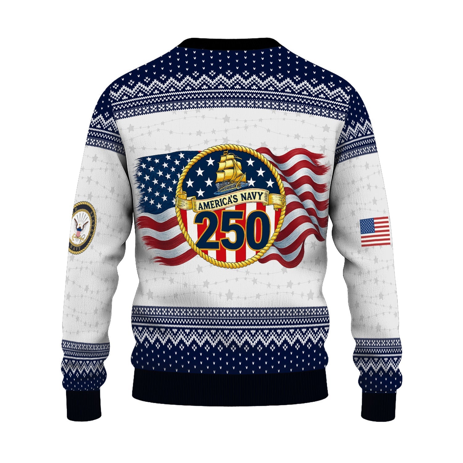 Personalized US Navy Christmas Ugly Sweater TUST10