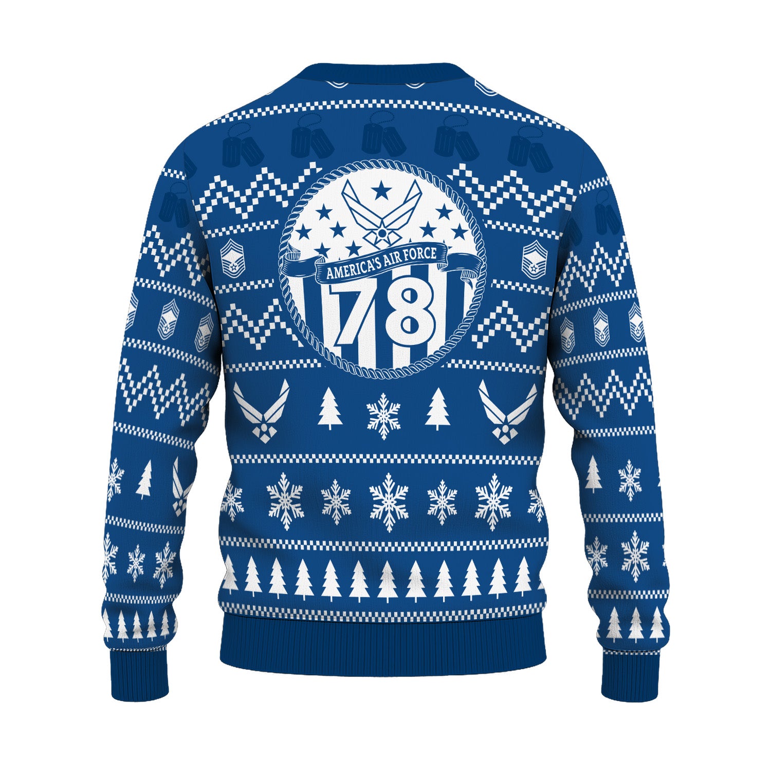 Custom Ranks US Air Force Ugly Christmas Sweater for Women Men TUST01