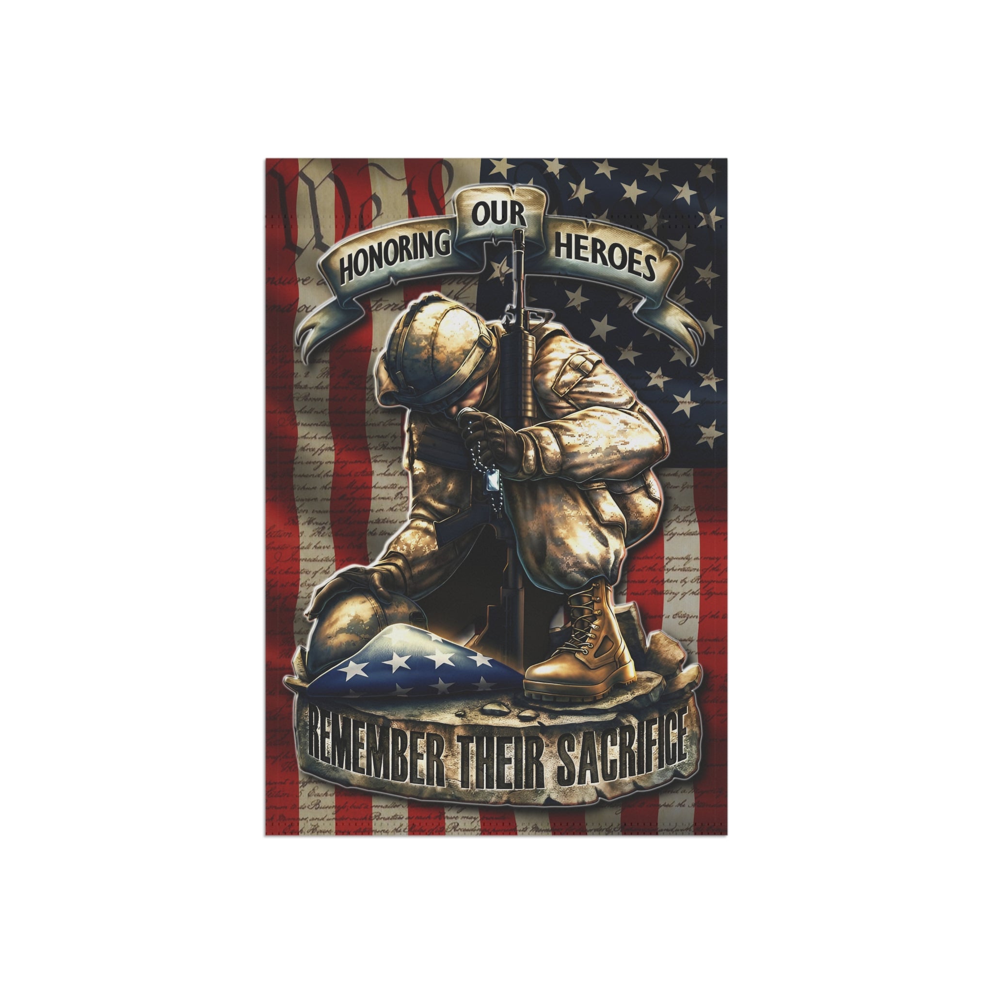 Remember Their Sacrifice Garden Banner - Patriotic Outdoor Decor, Celebrate Service & Sacrifice