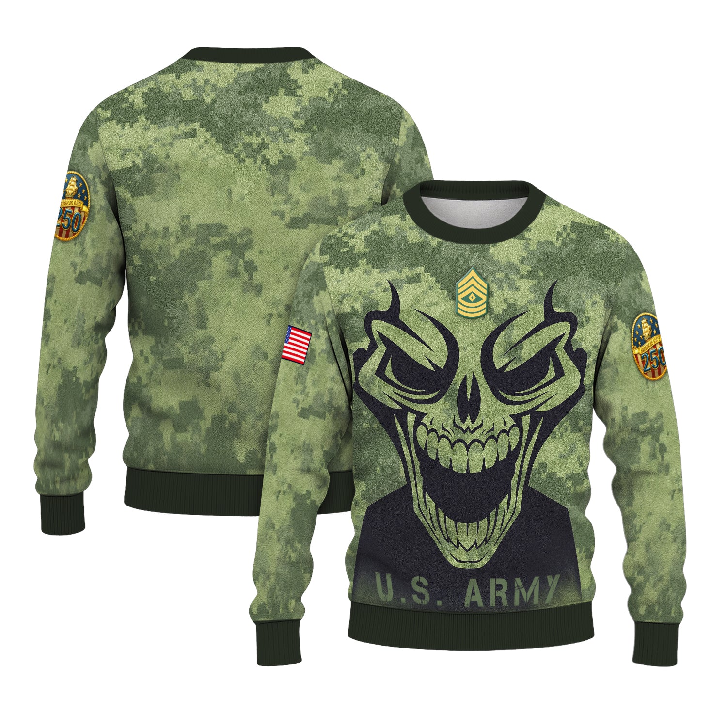 Personalized US Army Ugly Christmas Sweater TUST08