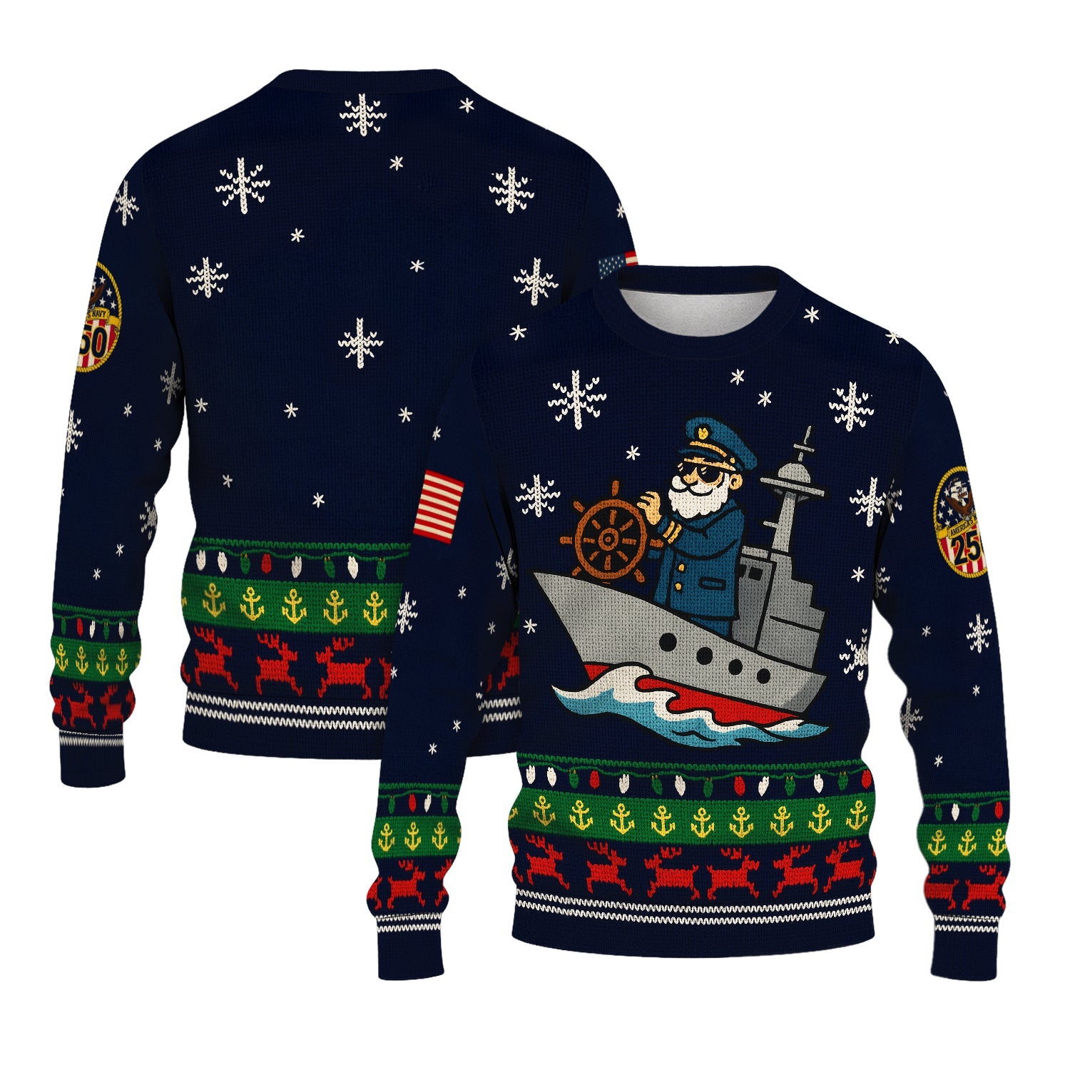US Navy Christmas Ugly Sweater