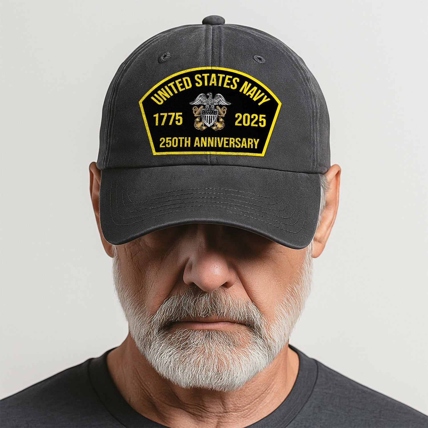 Custom Ranks US Navy Premium Washed Denim Cap DC008