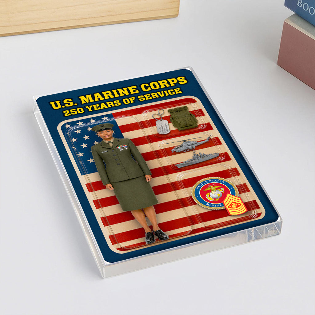 Personalized MARlNE 250th Years Of Service Custom Figure Acrylic Block