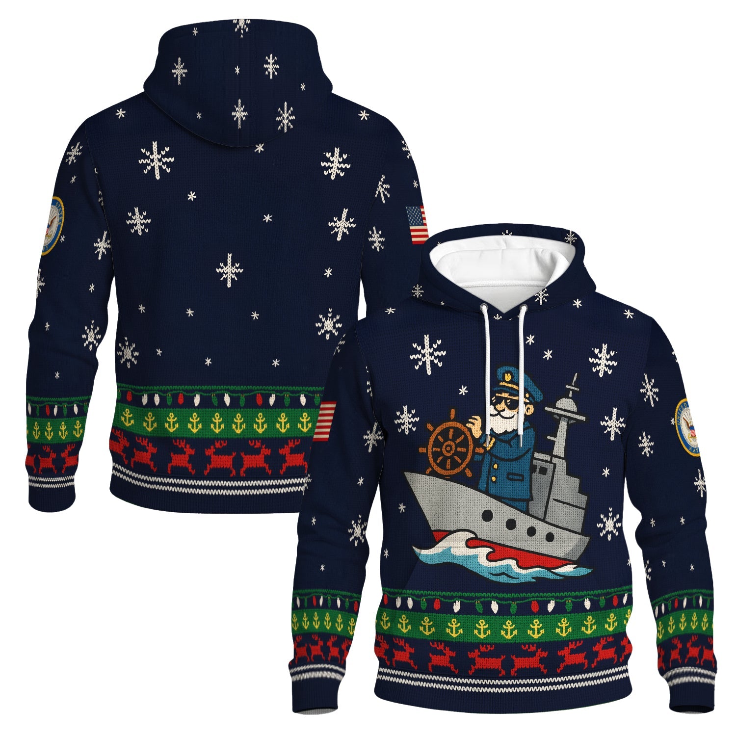 US Navy Christmas Hoodie 3D All Over Print