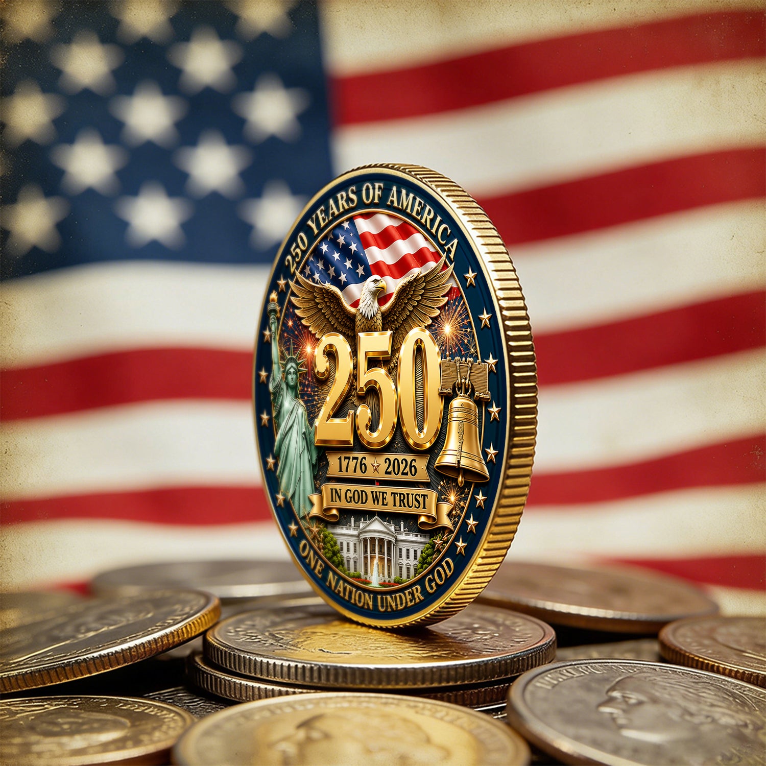Personalized U.S. Navy 250th Anniversary Challenge Coin