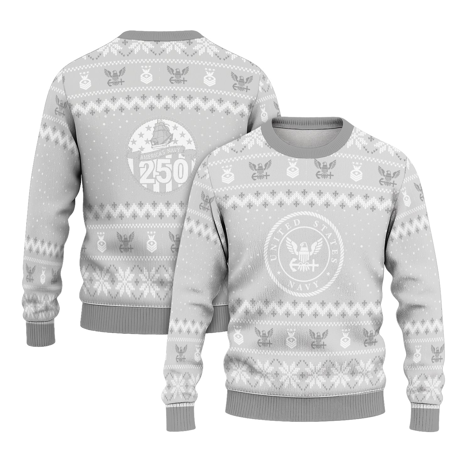 Personalized US Navy Christmas Ugly Sweater TUST08