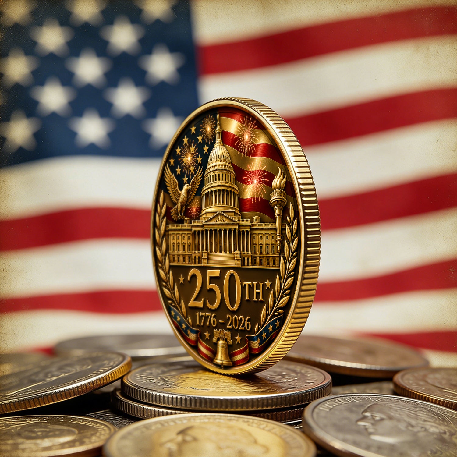 America’s 250th Anniversary Commemorative Challenge Coin