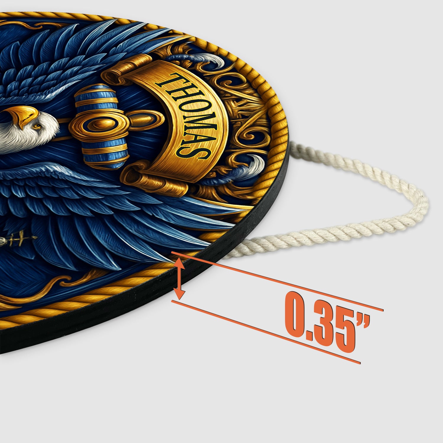 US Navy 250 Years Strong Eagle Round Sign – Personalized Navy Pride Wall Art