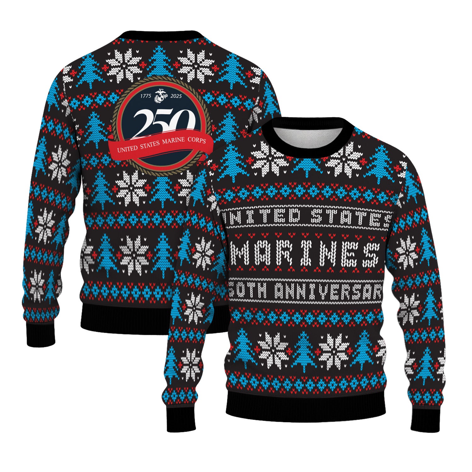 USMC 250th Anniversary Ugly Christmas Sweater for Women Men