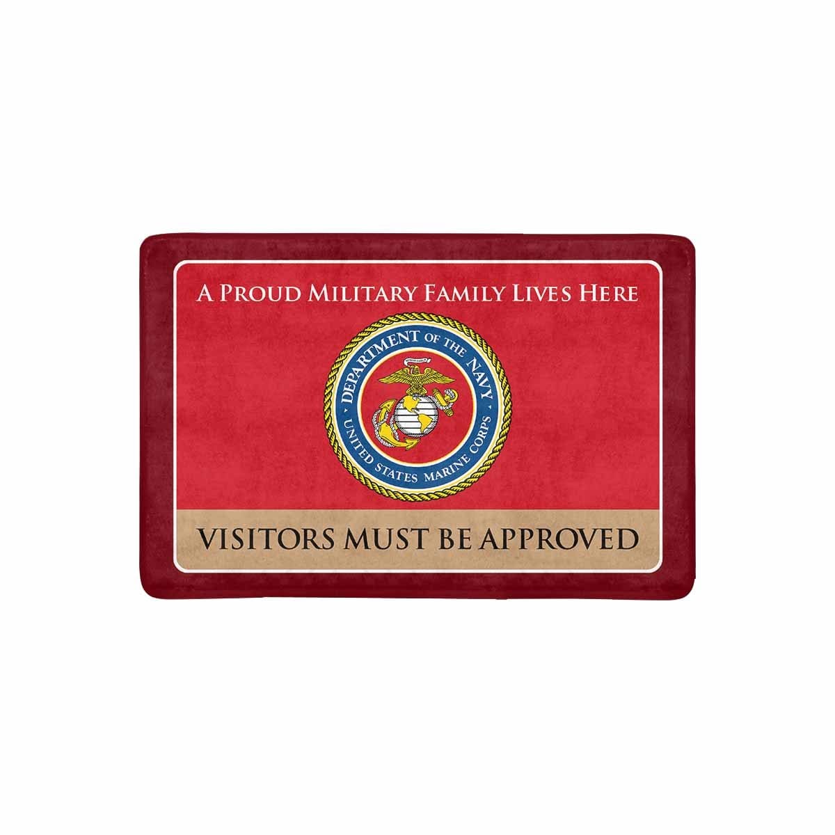 Proud Military Family Doormat - Visitors must be approved