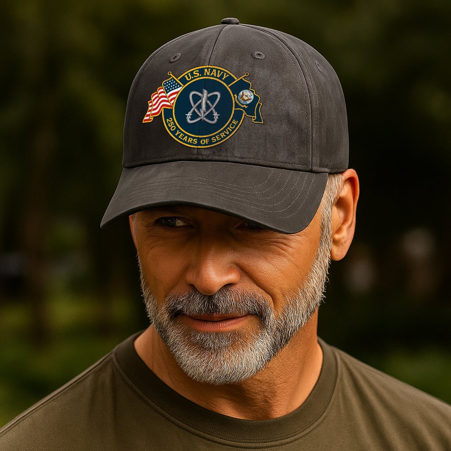 Custom Ranks US Navy Premium Washed Denim Cap DC012