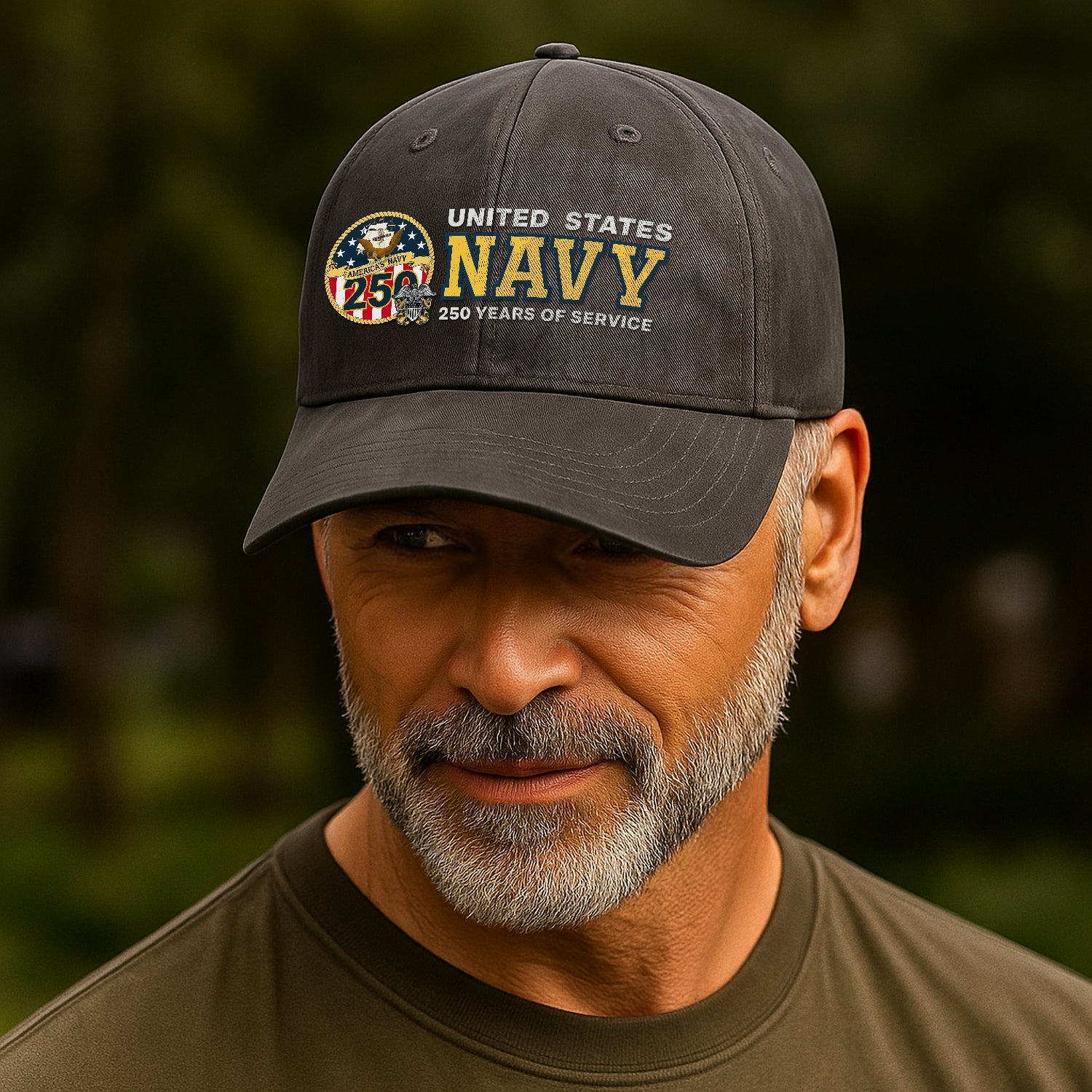 Custom Ranks US Navy Premium Washed Denim Cap DC011