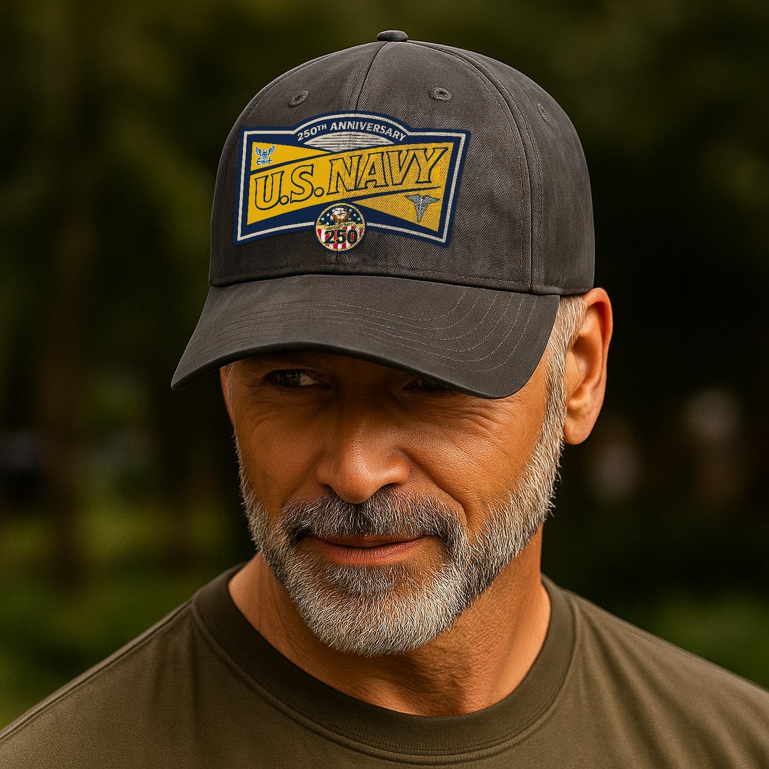 Custom Ranks US Navy Premium Washed Denim Cap DC016