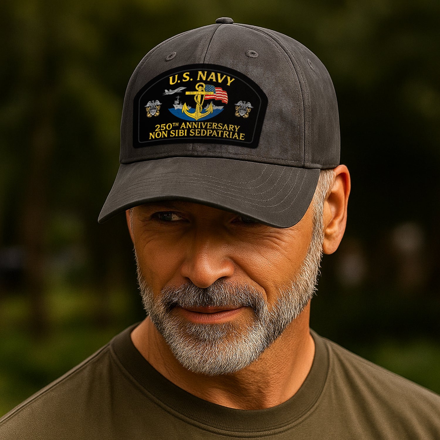 Custom Ranks US Navy Premium Washed Denim Cap DC010